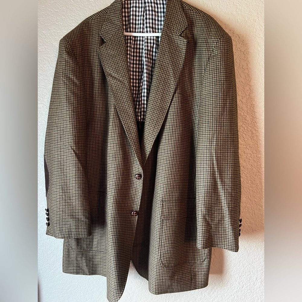 Ralph Lauren Houndstooth Blazer in Brown and Black